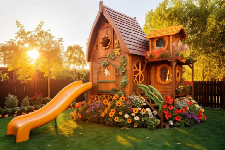Zahradní domek pro děti se skluzavkou